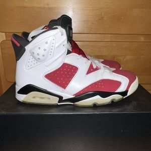 Nike Air Jordan 6 Carmine 2014 size 8 384664-160 OG VI Retro White Red OG BOX PR